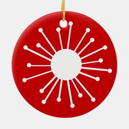 Midden-eeuwse Retro Starburst Keramisch Ornament (Achterkant)