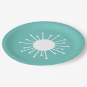 Midden-eeuwse Retro Starburst Papieren Bordje (Gekanteld)