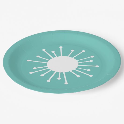 Midden-eeuwse Retro Starburst Papieren Bordje (Gekanteld)