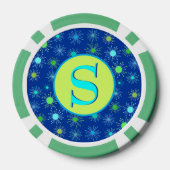 Midden-eeuwse Retro Starburst Pokerchips (Achterkant)