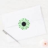 Midden-eeuwse Retro Starburst Ronde Sticker (Envelop)