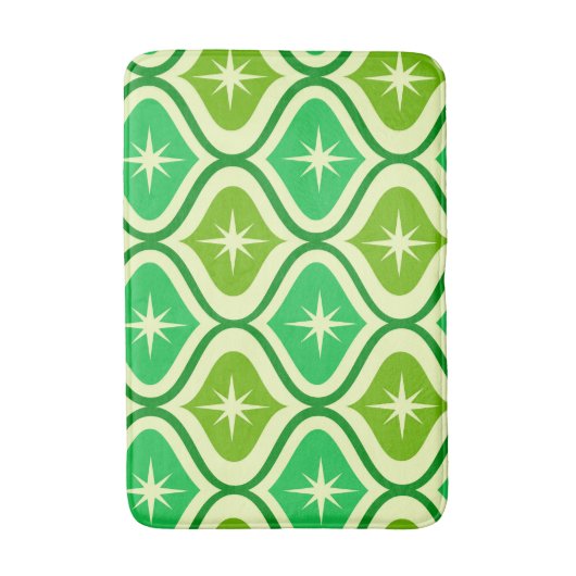 Midden-eeuwse retro-sterrenbeelden op groen ogeenp badmat (Voorkant Verticaal)