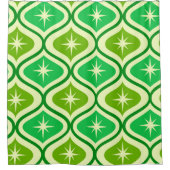 Midden-eeuwse retro-sterrenbeelden op groen ogeenp douchegordijn (Voorkant)