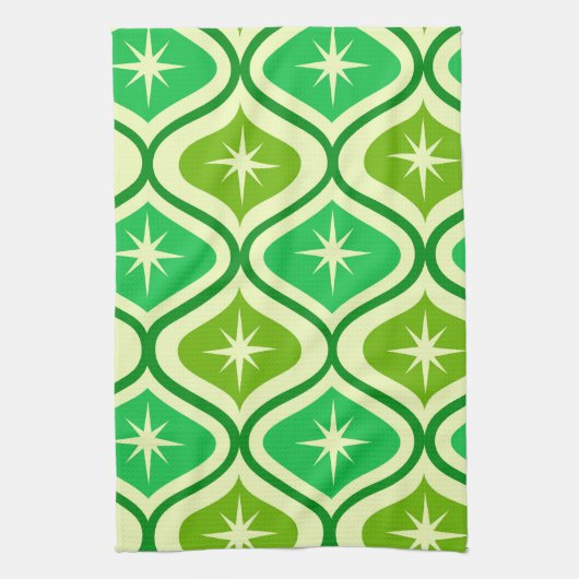 Midden-eeuwse retro-sterrenbeelden op groen ogeenp theedoek (Verticaal)