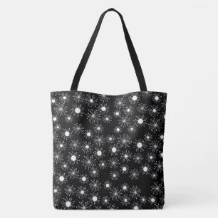 Midden eeuwse retro stervoudige explosie tote bag