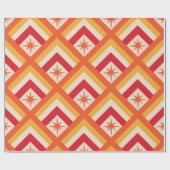 Midden-eeuwse rode atoomStarbursts op diamantvorm Cadeaupapier (Vlak)