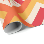 Midden-eeuwse rode atoomStarbursts op diamantvorm Cadeaupapier (Rol Hoek)