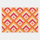 Midden-eeuwse rode atoomStarbursts op diamantvorm Inpakpapier Vel (Voorkant)