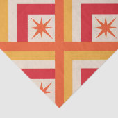 Midden-eeuwse rode atoomStarbursts op diamantvorm Tissuepapier (Detail)