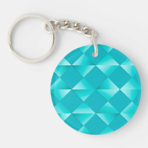 Midden-eeuwse satijnen diamanten - turquoise & aqu sleutelhanger