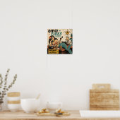 Midden eeuwse sirene op het bureau poster (Keuken)