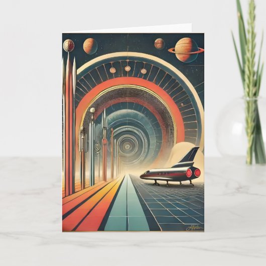 Midden Eeuwse Space Age Kunst Wormhole Poort Kaart (Voorkant)