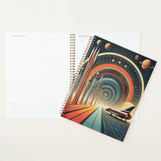 Midden Eeuwse Space Age Kunst Wormhole Poort Planner (Display)
