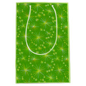 Midden eeuwse Sputnik-patroon, Olijfgroen Medium Cadeauzakje (Voorkant)