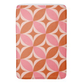 Midden-eeuwse Starbursts op roze Oranje cirkels Badmat (Voorkant Verticaal)