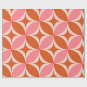 Midden-eeuwse Starbursts op roze Oranje cirkels Cadeaupapier (Vlak)