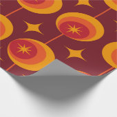 Midden-eeuwse Starbursts Patroon op Retro Cirkels Cadeaupapier (Hoek)