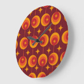 Midden-eeuwse Starbursts Patroon op Retro Cirkels Grote Klok (Hoek)