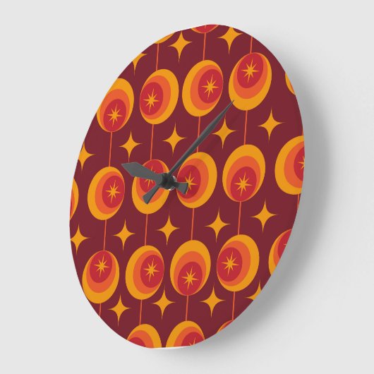 Midden-eeuwse Starbursts Patroon op Retro Cirkels Grote Klok (Hoek)