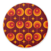 Midden-eeuwse Starbursts Patroon op Retro Cirkels Keramische Knop (Voorkant)