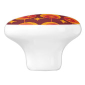 Midden-eeuwse Starbursts Patroon op Retro Cirkels Keramische Knop (Zijkant)