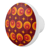 Midden-eeuwse Starbursts Patroon op Retro Cirkels Keramische Knop (Rechts)