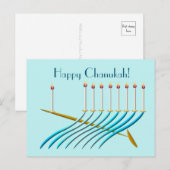 Midden-eeuwse stijl Chanoeka Menorah Briefkaart (Voorkant / Achterkant)