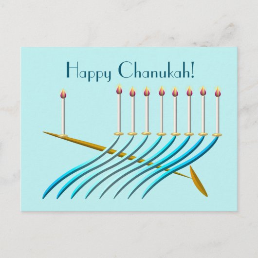 Midden-eeuwse stijl Chanoeka Menorah Briefkaart (Voorkant)