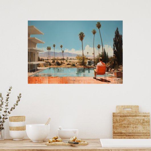 Midden-eeuwse stijl Palm Springs Poster (Keuken)
