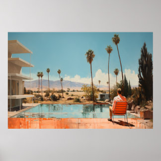 Midden-eeuwse stijl Palm Springs Poster