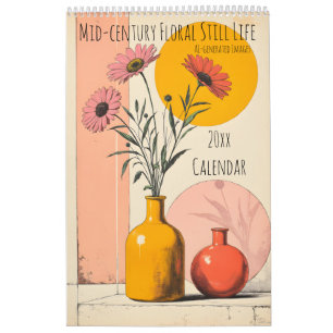 Midden-eeuwse stillevens van bloemen op één pagina kalender