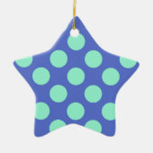 Midden-eeuwse stippen - aqua en periwinkle keramisch ornament (Voorkant)