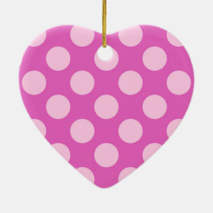 Midden-eeuwse stippen - fuchsia roze en koraal keramisch ornament