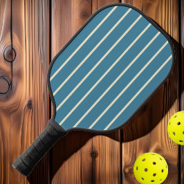 Midden-eeuwse strepen diepe aqua kleur pickleball paddle