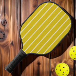 Midden-eeuwse strepen donkere citroenkleur pickleball paddle