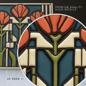 Midden-eeuwse tulpen Abstracte symmetrie kunstamba Tegeltje