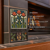 Midden-eeuwse tulpen Abstracte symmetrie kunstamba Tegeltje