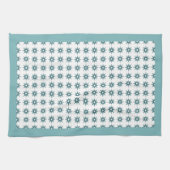 Midden-eeuwse Turquoise Starburst Pattern Kitchen Theedoek (Horizontaal)