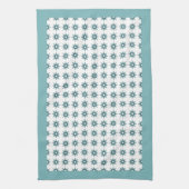 Midden-eeuwse Turquoise Starburst Pattern Kitchen Theedoek (Verticaal)