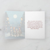 Midden Eeuwse Vintage Kerst Caroleurs Retro Feestdagen Kaart (Binnen)