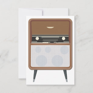 Midden Eeuwse Vintage Radio Retro Muziek Liefhebbe Kaart