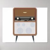 Midden eeuwse vintage radio retro muziek liefhebbe poster (Voorkant)