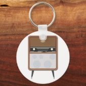 Midden eeuwse vintage radio retro muziek liefhebbe sleutelhanger (Voorkant)
