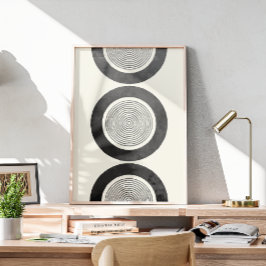 Midden-eeuwse waterverf cirkels poster