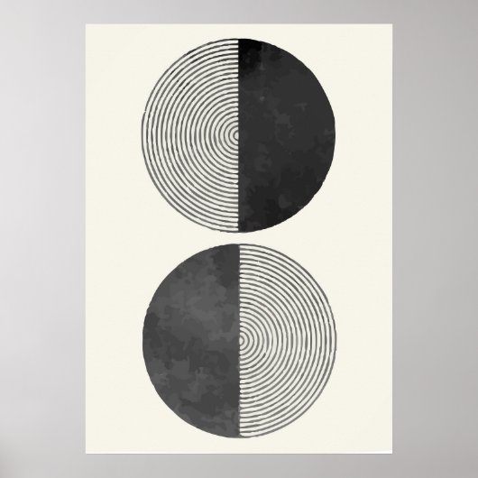 Midden-eeuwse waterverf cirkels poster (Voorkant)