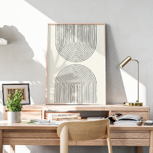 Midden-eeuwse waterverf lijn art II Poster