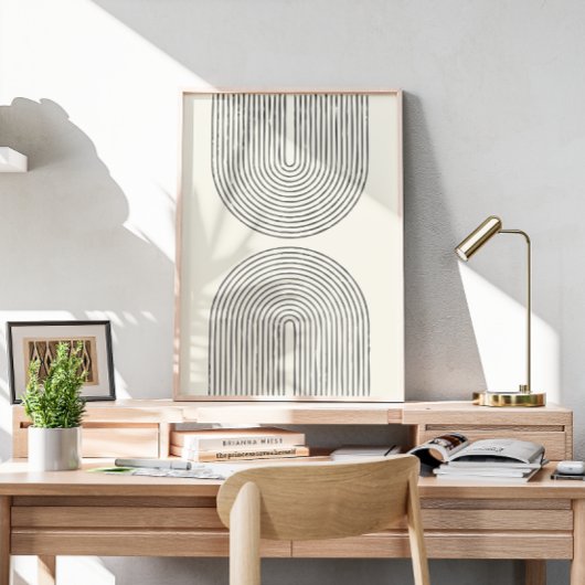 Midden-eeuwse waterverf lijn art II Poster