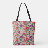 Midden-Eeuwse Wijnbloem | Tuingarnaal Perzik Tote Bag (Achterkant)