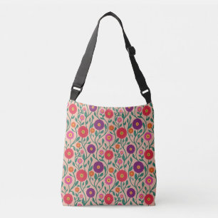 Midden-Eeuwse Wijnbloem Tuinslinger Perzik Crossbody Tas