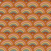 Midden-eeuwse Worp Pastel Terracotta Groovy Retro Fleece Deken